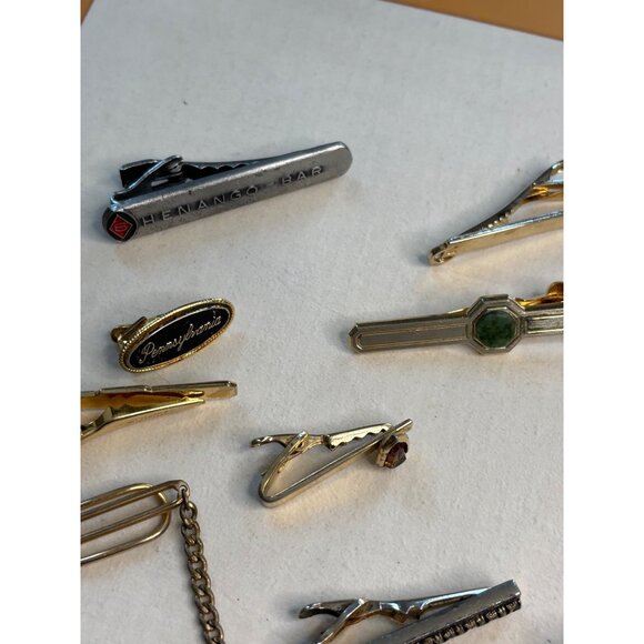 Vintage Mens Tie Clips & Chain Assortment - Picture 5 of 16